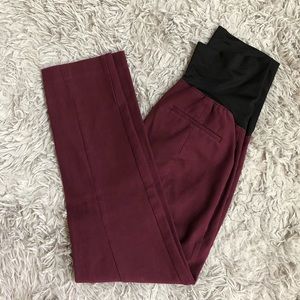 LOFT maternity burgundy ankle dress pants